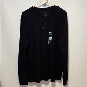 George Men's Black Long Sleeve Henley